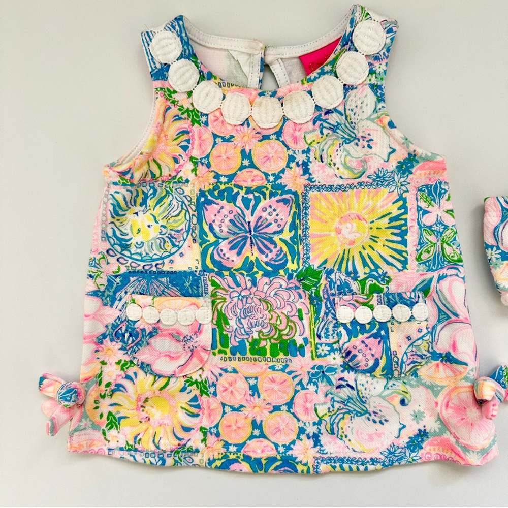 Lilly Pulitzer Floral Dress with Diaper Cover Size 6-12 Months